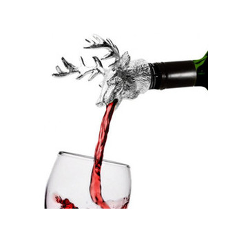 Wine Stopper 1pcs Novelty Reindeer Design Wine Bottle Stopper with 1pcs Reindeer Bottle Pourer for Wine Collection Red Wine Champagne Combo B 